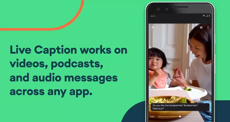 Live Caption è una delle novità di Android 10 Immagine promozionale della funzione Live Caption di Android 10