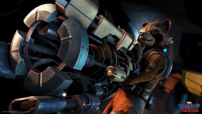 Il primo episodio del videogioco dei Guardiani della Galassia è disponibile per l'acquisto Rocket Raccoon in azione in Guardians of the Galaxy di Telltale Games