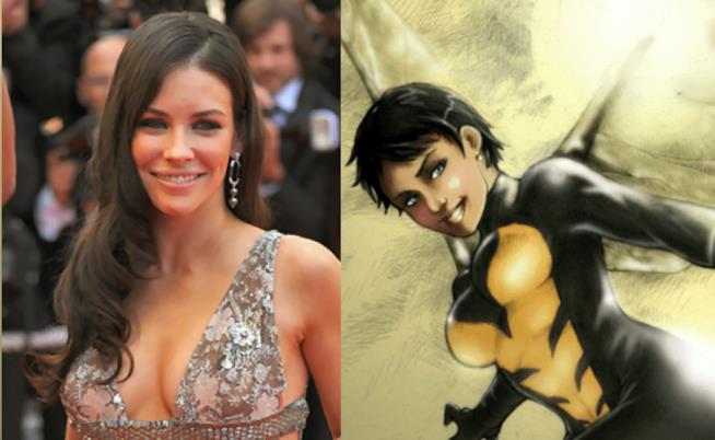 Evangeline Lilly mostra il suo costume da Wasp L'attrice Evangeline Lilly e Wasp (Janet van Dyne)