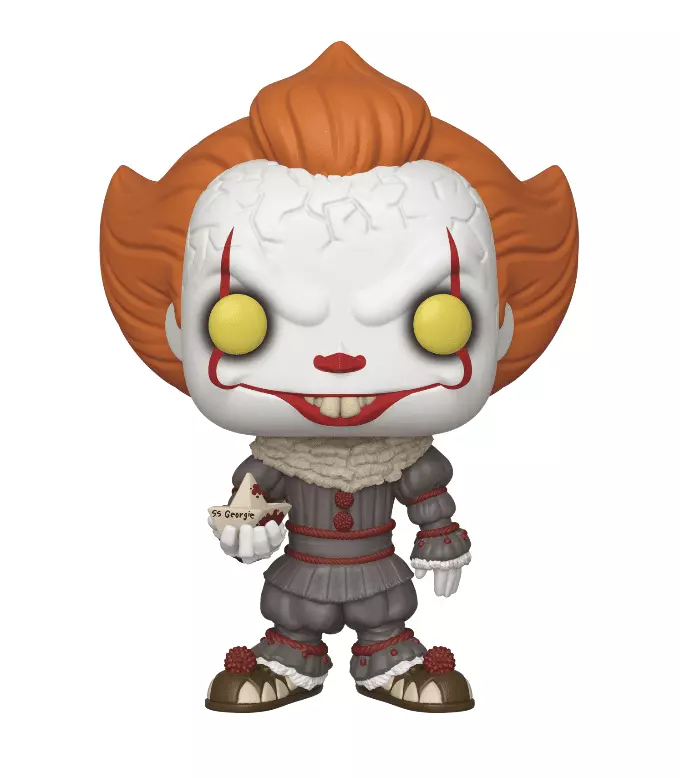Funko!Pop di Pennywise Il Funko!Pop di Pennywise con una barchetta di carta in man