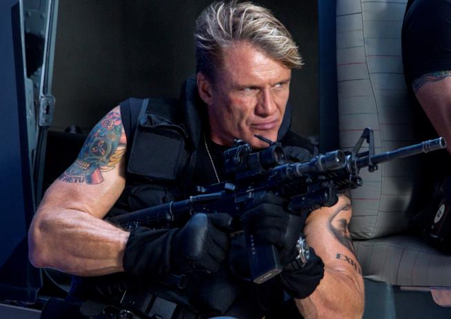 Dolph Lundgren sarà uno dei villain del cinecomic Aquaman Dolph Lundgren in una scena de I Mercenari
