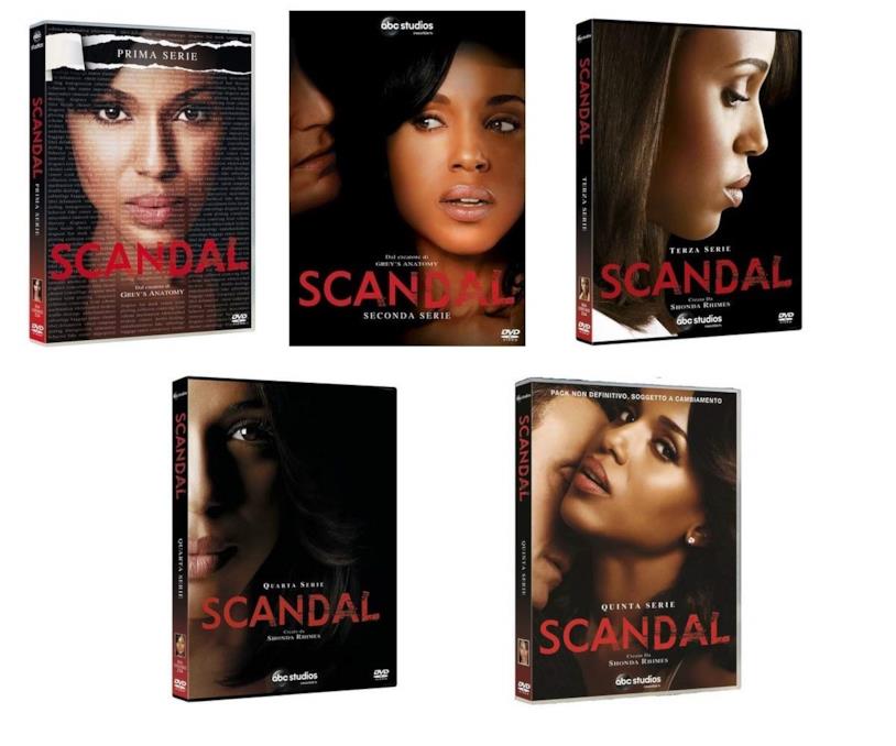 Cofanetti DVD di Scandal - Stagioni 1-5 Copertine dei cofanetti DVD di Scandal