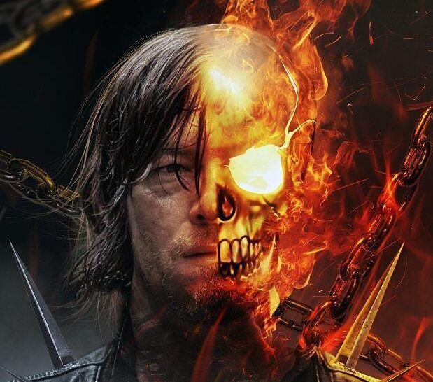 Norman Reedus si trasforma in Ghost Rider! Norman Reedus diventa Ghost Rider in un suggestivo artwork realizzato da BossLogic