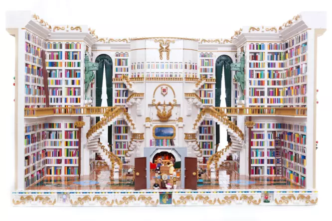 25mila mattoncini LEGO per riprodurre l'intera biblioteca de La Bella e la Bestia 