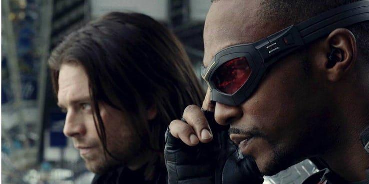 Marvel Falcon e Soldato d'Inverno in una sequenza di Civil War