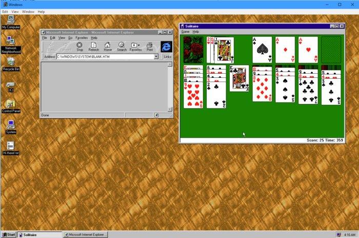 Windows 95 è adesso un'app per macOS, Windows e Linux Screenshot dell'app di Windows 95