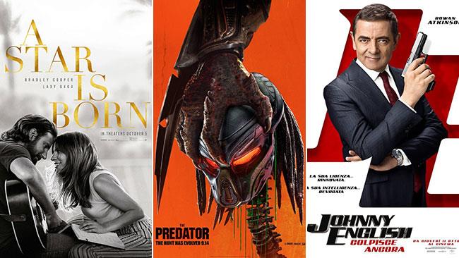 Weekend al cinema: i film in sala il 13 e 14 ottobre 2018 I poster dei film A Star Is Born, The Predator, Johnny English colpisce ancora