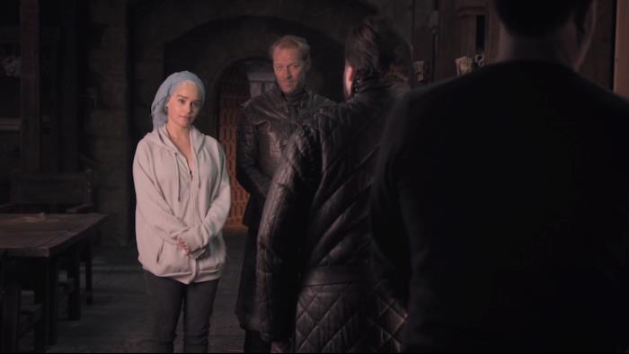 Game of Thrones: dietro le quinte con il documentario The Last Watch Emilia Clarke, Iain Glen e John Bradley sul set di Game of Thrones 8x01