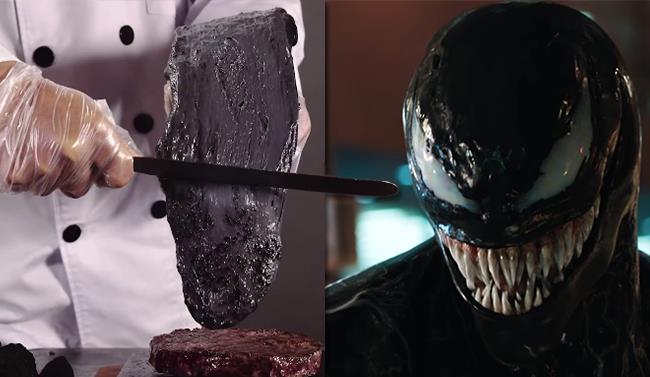 Venom, un omaggio culinario al simbionte Marvel Venom e il formaggio nero, un gustoso omaggio al film con Tom Hardy