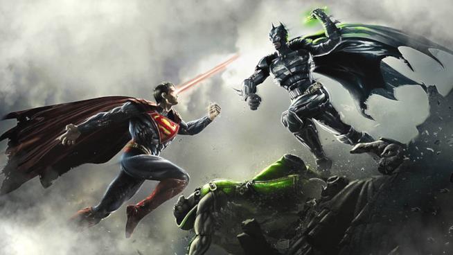 Injustice 2 sarà annunciato all'E3 2016? Batman combatte contro Superman nella cover del primo Injustice