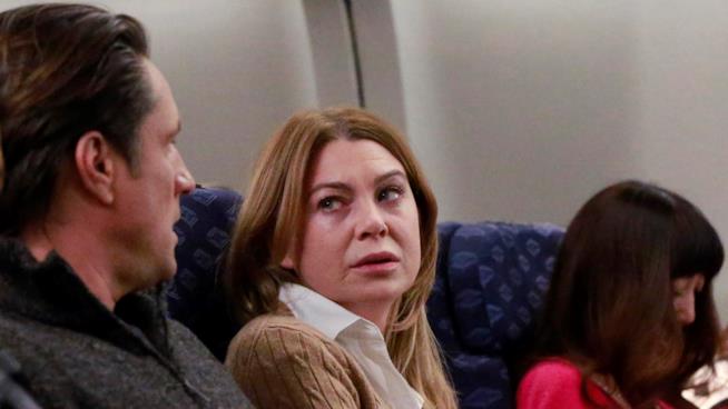 Personaggi delle serie tv con cui non andare in vacanza Meredith Grey in aereo