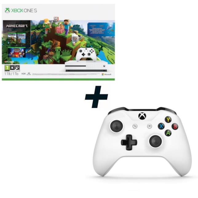 MICROSOFT Xbox One S 1TB + Minecraft + Controller new18 Bianco Immagine stampa di MICROSOFT Xbox One S 1TB + Minecraft + Controller new18 Bianco