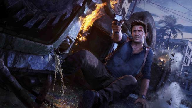 La sceneggiatura del film di Uncharted è stata completata Nathan Drake ferito accanto alla sua jeep in Uncharted 4