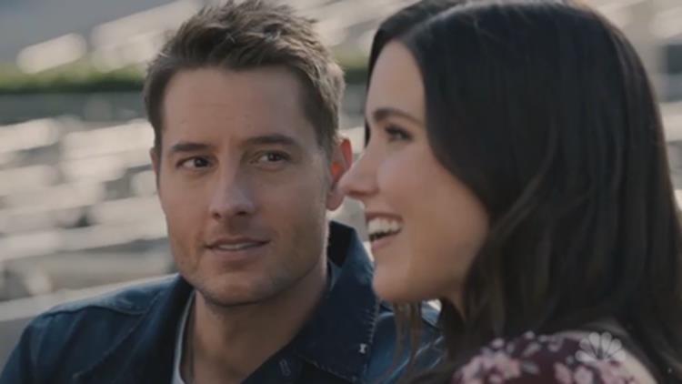 Sophia Bush guest star nell'episodio 4x10 di This Is Us Justin Hartley, che interpreta Kevin, insieme a Sophia Bush (Lizzie) in This Is Us 4x10