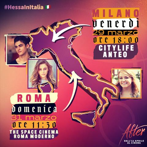 Il tour promozionale di After in Italia La locandina del tour promozionale di After