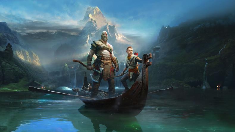 Nuove immagini mostrano personaggi e ambientazioni di God of War per PS4 Kratos e il figlio Atreus in un artwork del nuovo God of War