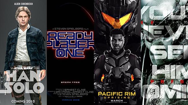 Fantascienza al cinema: i film imperdibili del 2018 I poster di Solo: A Star Wars Story, Ready Player One, Pacific Rim: La Rivolta, The Predator