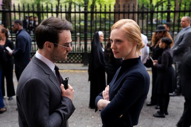 Daredevil, foto dal set Matt Murdock e Karen Page in Daredevil 3