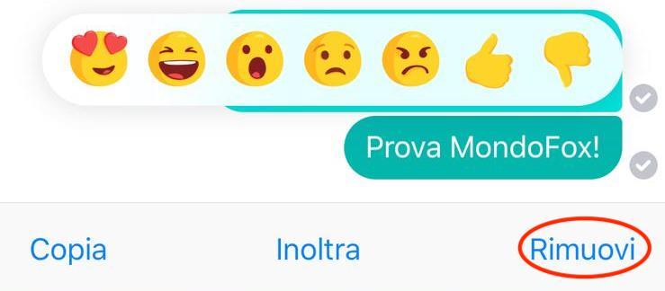 Messenger di Facebook permette ora di cancellare, entro 10 minuti, i messaggi inviati Screen dall'app Messenger di Facebook con la nuova opzione Rimuovi
