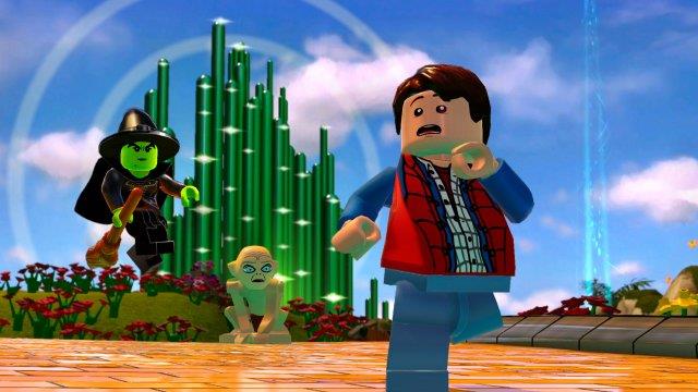 Un tipico crossover di LEGO Dimensions Marty McFly incontra Gollum e il mondo del Mago di OZ in LEGO Dimensions