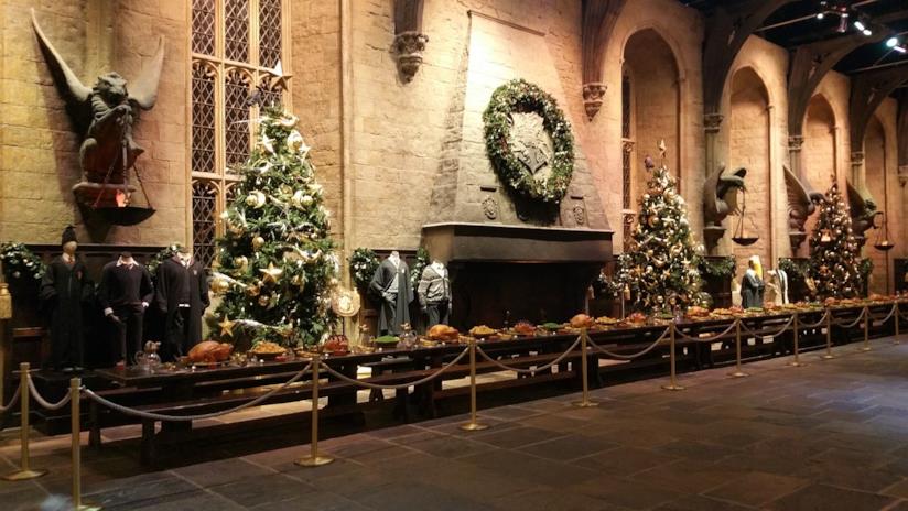 Torna anche quest'anno la tradizionale cena di Natale nella Sala Grande di Hogwarts a Londra La Sala Grande di Hogwarts