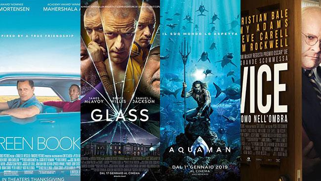 Un mese di cinema: i film in uscita a gennaio 2019 I poster dei film Green Book, Glass, Aquaman, Vice - L'uomo nell'ombra