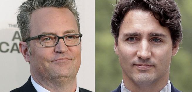 Matthew Perry una volta ha pestato il primo ministro canadese Justin Trudeau Un collage tra Matthew Perry e Justin Trudeau