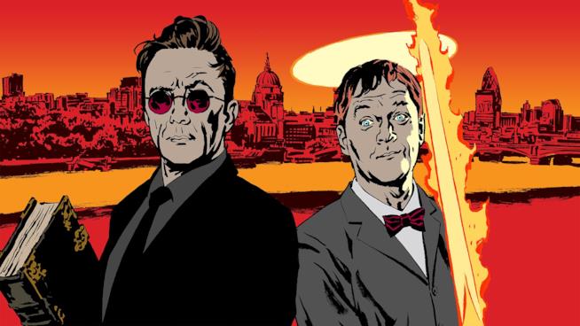 Good Omens: i protagonisti in costume nella prima foto ufficiale I protagonisti di Good Omens in una celebre illustrazione