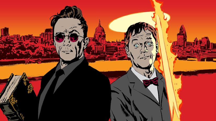 Good Omens: i protagonisti in costume nella prima foto ufficiale I protagonisti di Good Omens in una celebre illustrazione