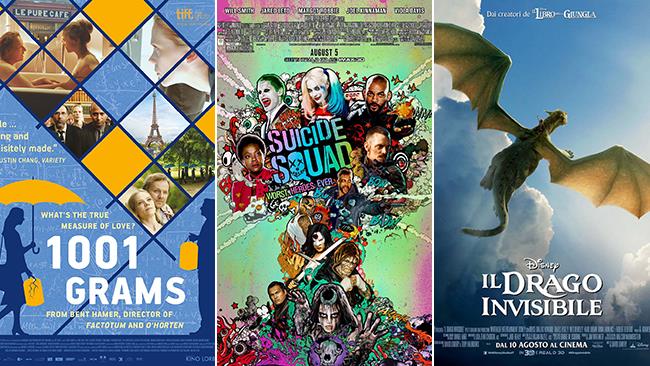 Weekend al cinema: i film in uscita il 13 e 14 agosto 2016 Le locandine di 1001 Grams, Suicide Squad e Il Drago Invisibile