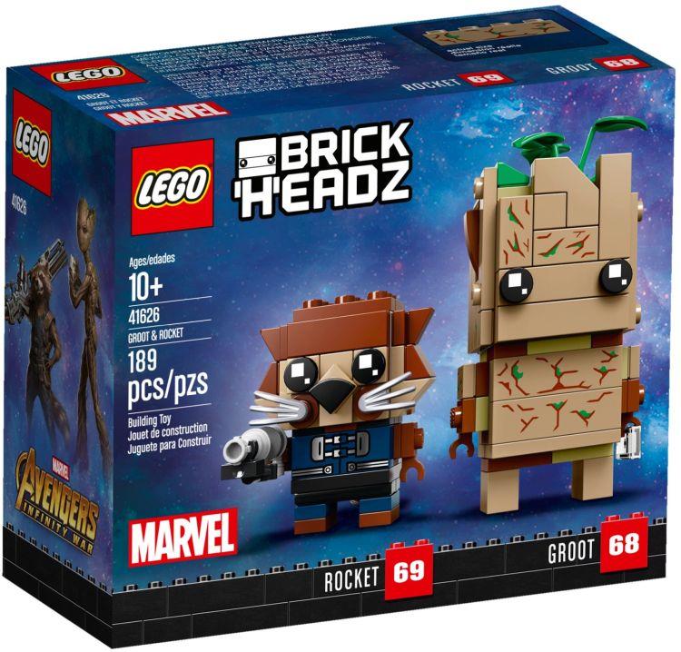 Box del set LEGO BrickHeadz: Groot e Rocket Raccoon Dettagli del box del set LEGO BrickHeadz: Groot e Rocket Raccoon