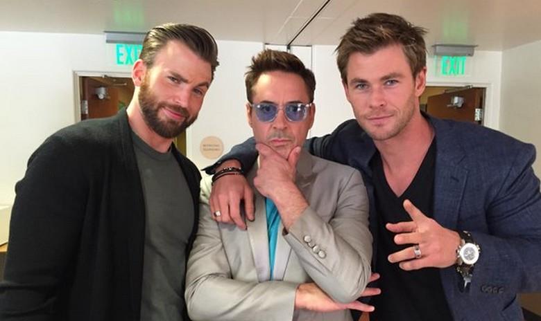 Chris Evans, Robert Downey Jr. e Chris Hemsworth Chris Evans, Robert Downey Jr. e Chris Hemsworth i pilastri del MCU