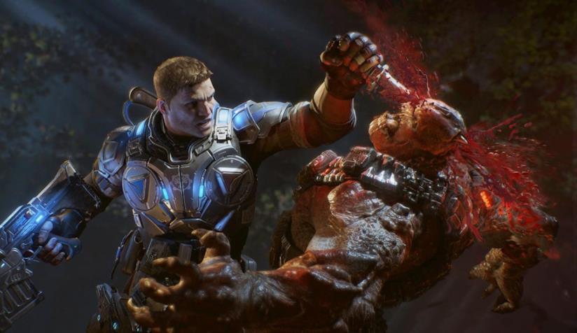 Il primo trailer di Gear of War 4 per Xbox One JD Fenix combatte con una Locusta in Gears of War 4