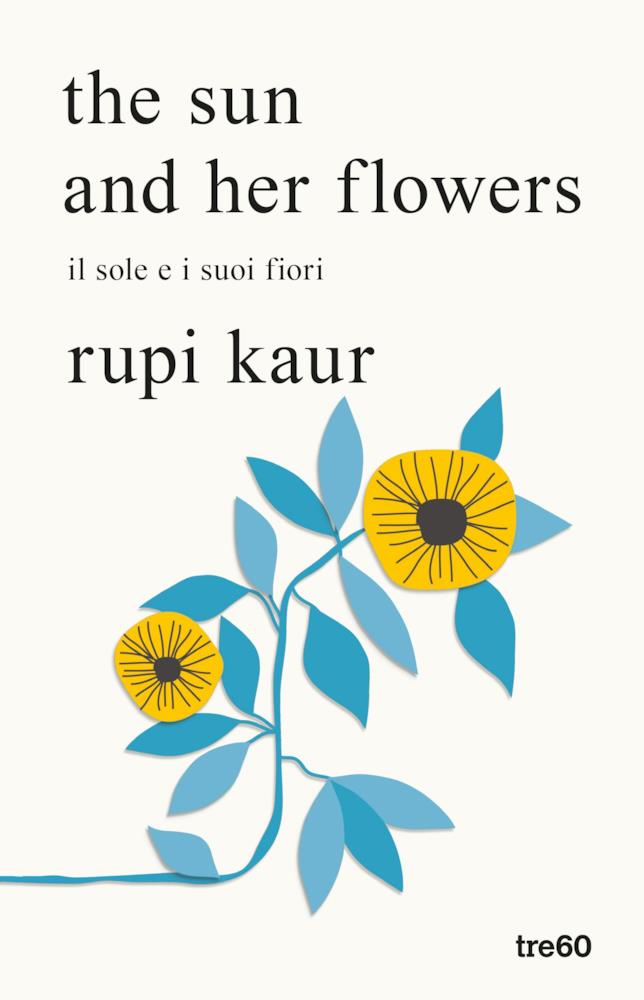 The sun and her flowers Copertina con un fiore giallo e azzurro