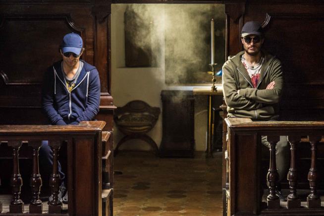 Vincenzo Alfieri e Lino Guanciale, supereroi da ridere ne I Peggiori Vincenzo Alfieri e Lino Guanciale nel poster del film