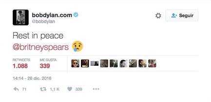 Il tweet di Bob Dylan Bob Dylan, il tweet per la morte di Britney Spears
