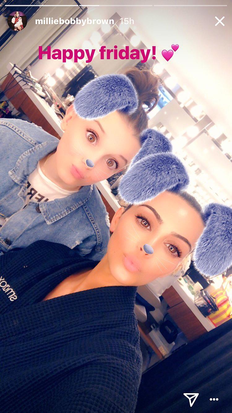 Millie Bobby Brown e Kim Kardashian Millie Bobby Brown incontra Kim Kardashian