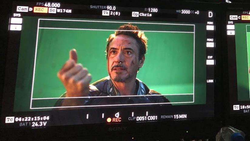 Io sono Iron Man: Robert Downey Jr. condivide la foto dal dietro le quinte di Avengers: Endgame Un primo piano di Tony Stark/Iron Man in Avengers: Endgame