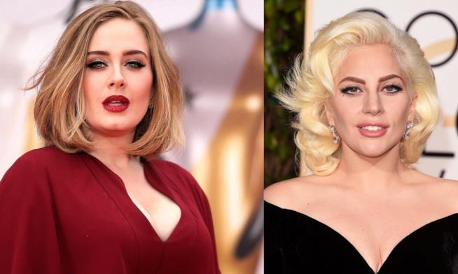 Adele si è ubriacata ad un concerto di Lady Gaga Primo piano di Adele e Lady Gaga