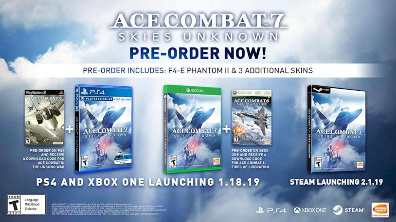 Skies Unknown è il settimo capitolo di Ace Combat Ace Combat 7 in uscita su PC, PlayStation 4 e Xbox One