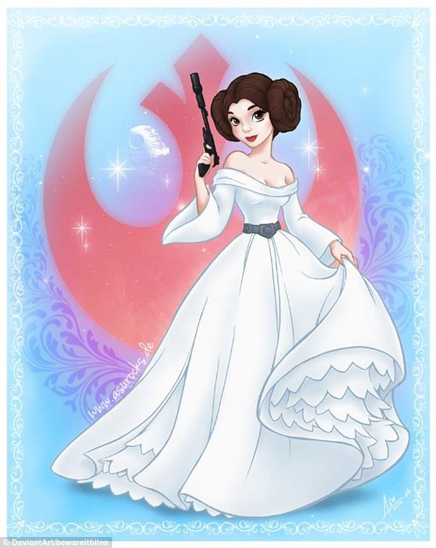 La principessa Leia Leia disegnata come un personaggio animato