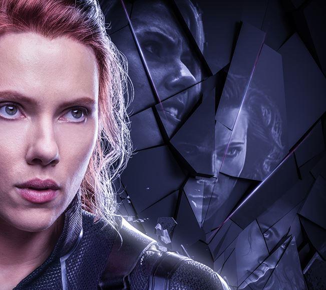 Scarlett Johansson nel character poster dedicato a Vedova Nera di Avengers: Endgame Poster di Avengers: Endgame dedicato a Vedova Nera
