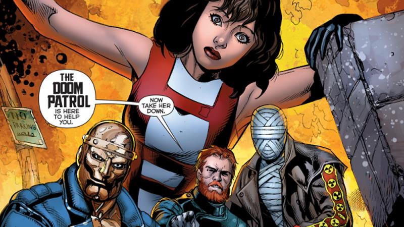 La Doom Patrol dei fumetti è rappresentata quasi fedelmente nella serie TV Titans Disegno estratto da una pagina di Doom Patrol, fumetto DC