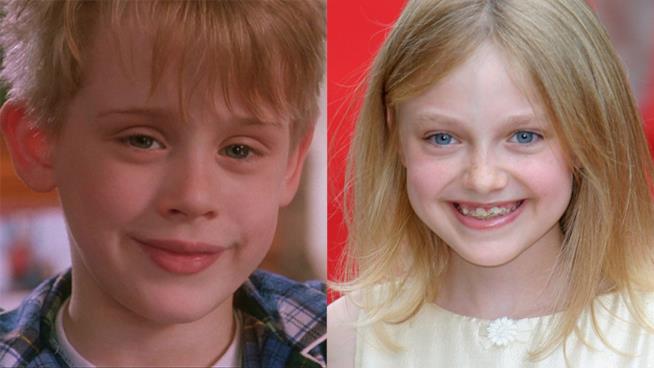 Attori bambini famosi Macaulay Culkin e Dakota Fanning da bambini