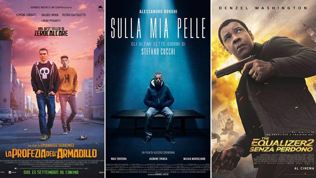 Weekend al cinema: i film in sala il 15 e 16 settembre 2018 I poster dei film La profezia dell'armadillo, Sulla mia pelle, Equalizer 2 - Senza perdono