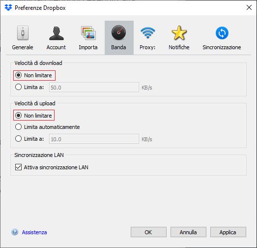 SCARICARE FILE DIRETTAMENTE SU DROPBOX