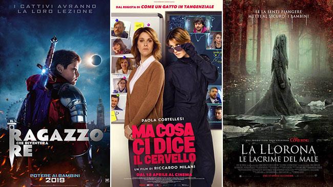 Weekend al cinema: i film in sala il 20 e 21 aprile 2019 I poster di Il ragazzo che diventerà re, Ma cosa ci dice il cervello, La Llorona-Le lacrime del male