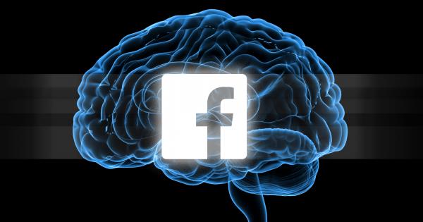 Comunicare senza pronunciare le parole: a che punto è la ricerca di Facebook Il logo di Facebook su un immaginario cervello umano