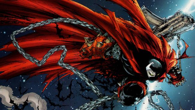 Spawn Spawn armato immortalato durante un salto