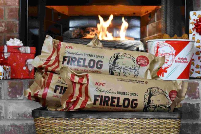 Il primo ceppo per caminetti al profumo di pollo fritto è targato KFC KFC 11 Herbs & Spices Firelog